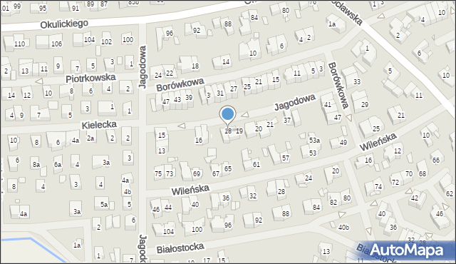 Szczecin, Jagodowa, 18, mapa Szczecina