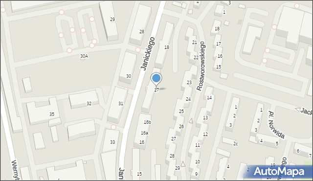 Szczecin, Janickiego Klemensa, 17, mapa Szczecina