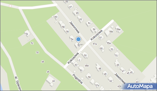 Szczecin, Jaworowa, 52, mapa Szczecina