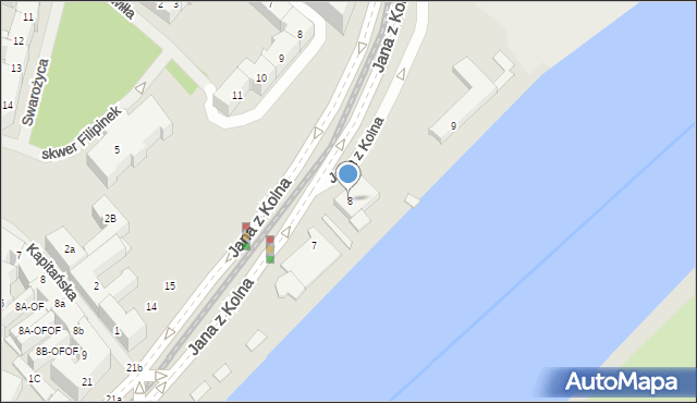 Szczecin, Jana z Kolna, 8, mapa Szczecina