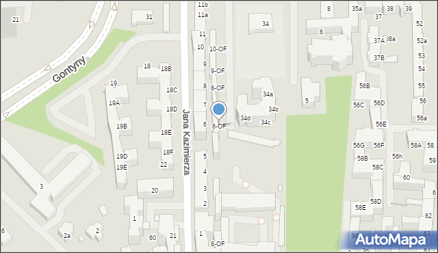 Szczecin, Jana Kazimierza, 6-OF, mapa Szczecina