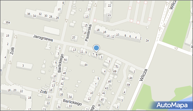 Szczecin, Jarogniewa, 5, mapa Szczecina