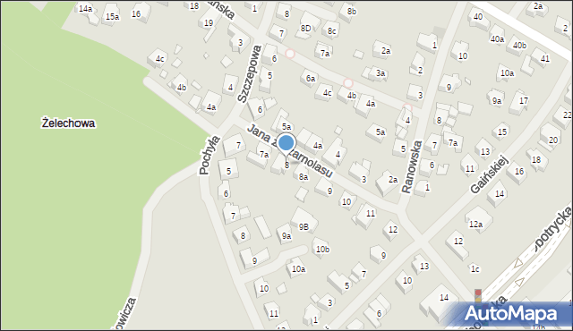 Szczecin, Jana z Czarnolasu, 8, mapa Szczecina