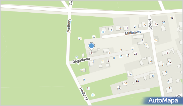 Szczedrzyk, Jagodowa, 1, mapa Szczedrzyk
