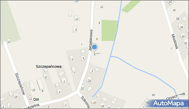 Szczepańcowa, Jarzębinowa, 4, mapa Szczepańcowa