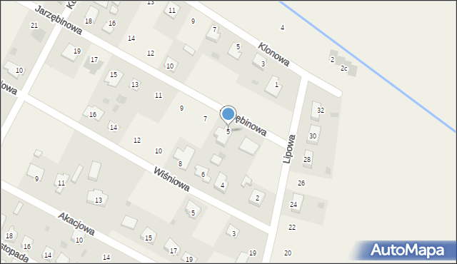 Szczerców, Jarzębinowa, 5, mapa Szczerców
