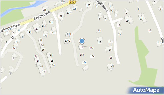 Szczyrk, Jarzębinowa, 14, mapa Szczyrk