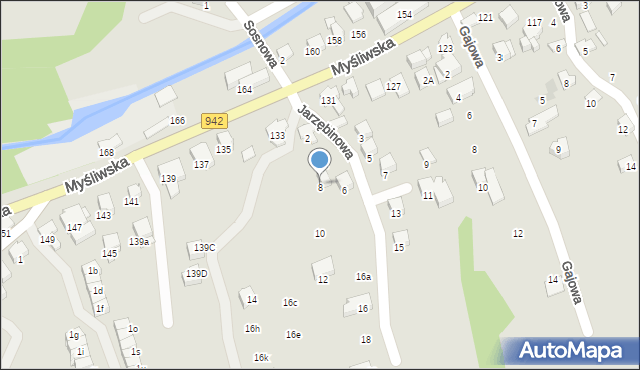 Szczyrk, Jarzębinowa, 8, mapa Szczyrk