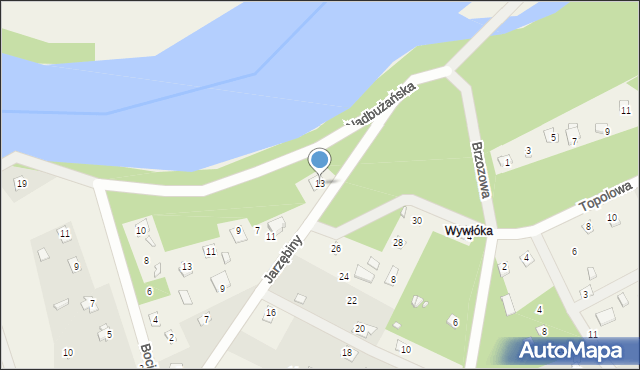 Szumin, Jarzębiny, 13, mapa Szumin