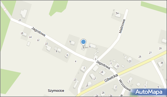 Szymocice, Jagodowa, 7, mapa Szymocice