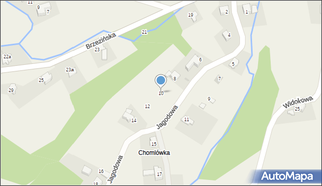 Targanice, Jagodowa, 10, mapa Targanice