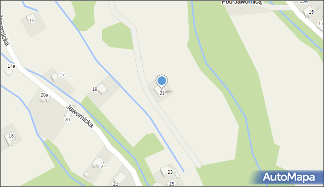 Targanice, Jawornicka, 21, mapa Targanice