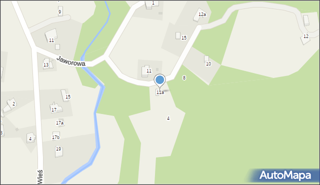 Targanice, Jaworowa, 11a, mapa Targanice