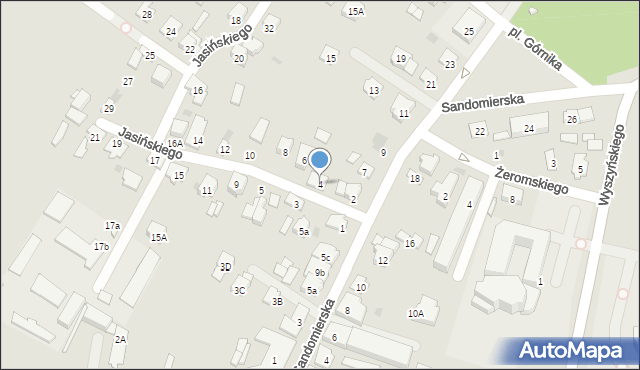 Tarnobrzeg, Jasińskiego Władysława, 4, mapa Tarnobrzegu