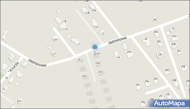 Tarnobrzeg, Jaśminowa, 20, mapa Tarnobrzegu