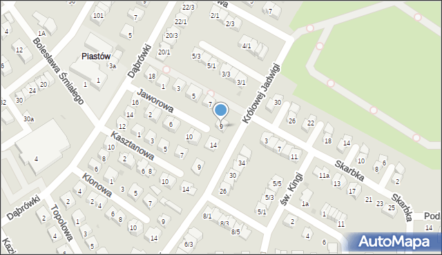 Tarnobrzeg, Jaworowa, 9, mapa Tarnobrzegu