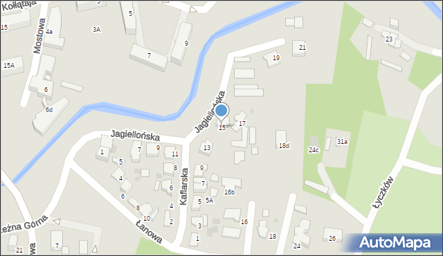 Tarnów, Jagiellońska, 15, mapa Tarnów