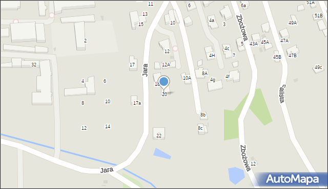 Tarnów, Jara, 20, mapa Tarnów