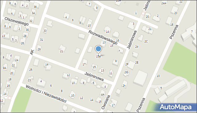 Tarnów, Jaśminowa, 15a, mapa Tarnów