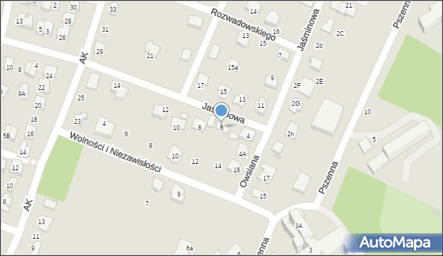 Tarnów, Jaśminowa, 6, mapa Tarnów