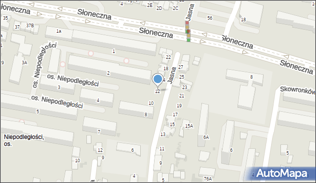 Tarnów, Jasna, 12, mapa Tarnów