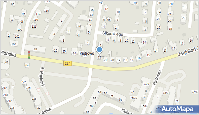 Tczew, Jagiellońska, 22, mapa Tczew
