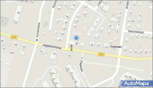 Tczew, Jagiellońska, 28, mapa Tczew