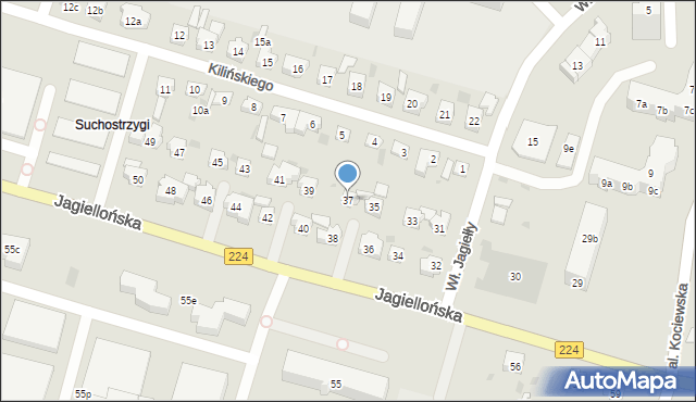 Tczew, Jagiellońska, 37, mapa Tczew