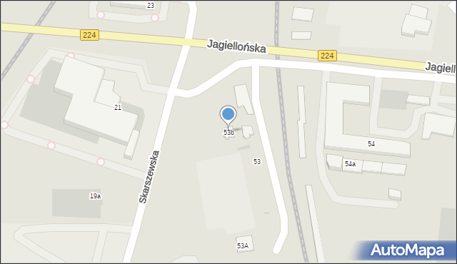 Tczew, Jagiellońska, 53b, mapa Tczew