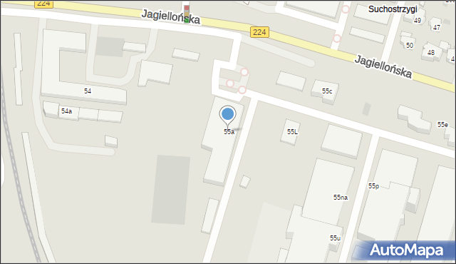 Tczew, Jagiellońska, 55a, mapa Tczew