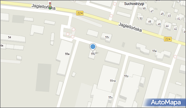 Tczew, Jagiellońska, 55L, mapa Tczew