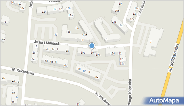 Tczew, Jasia i Małgosi, 10, mapa Tczew