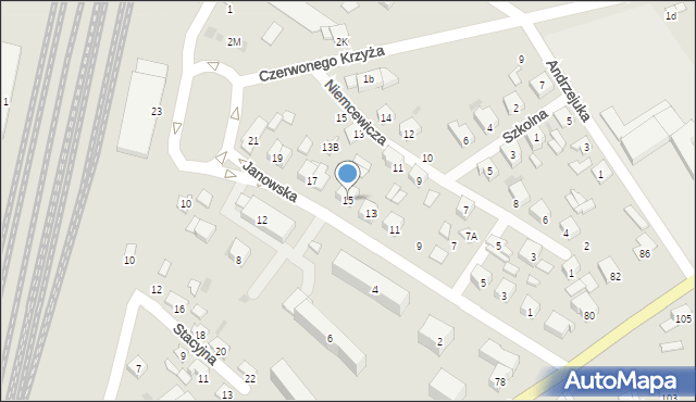 Terespol, Janowska, 15, mapa Terespol