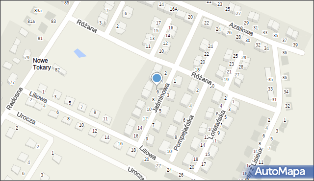 Tokary, Jaśminowa, 6b, mapa Tokary