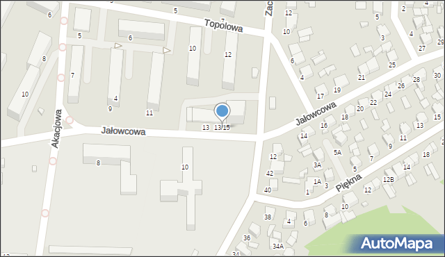 Tomaszów Mazowiecki, Jałowcowa, 13/15, mapa Tomaszów Mazowiecki