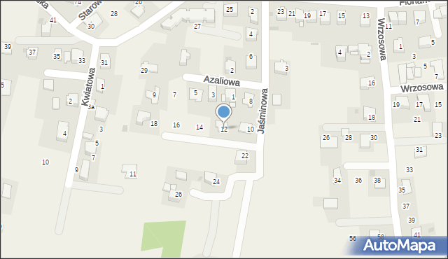 Tomice, Jaśminowa, 12, mapa Tomice