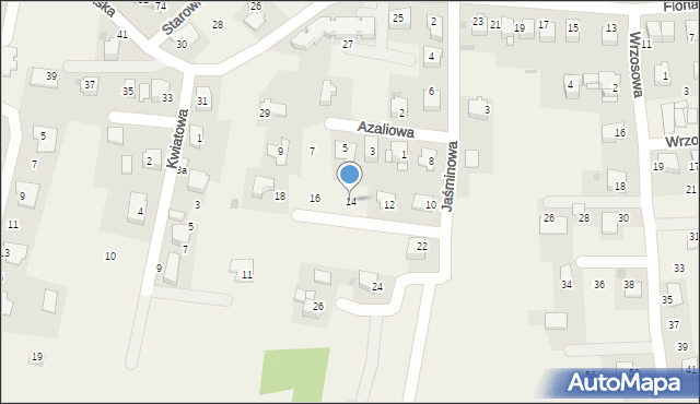 Tomice, Jaśminowa, 14, mapa Tomice