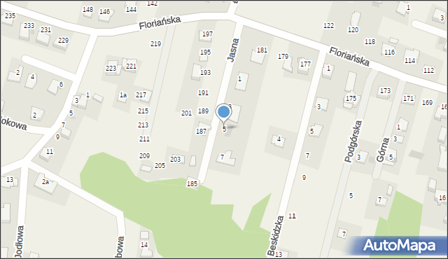 Tomice, Jasna, 5, mapa Tomice