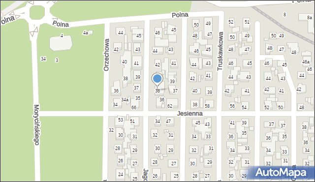 Toruń, Jagodowa, 38, mapa Torunia