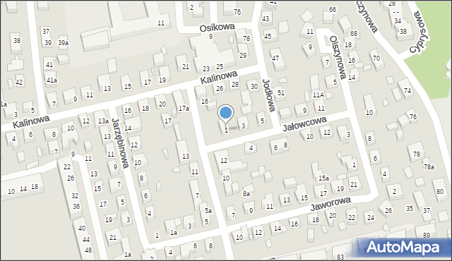 Toruń, Jałowcowa, 1, mapa Torunia