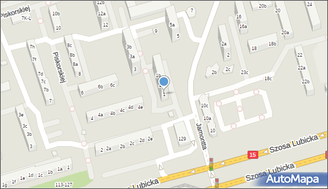 Toruń, Jamontta Bronisława, 1, mapa Torunia