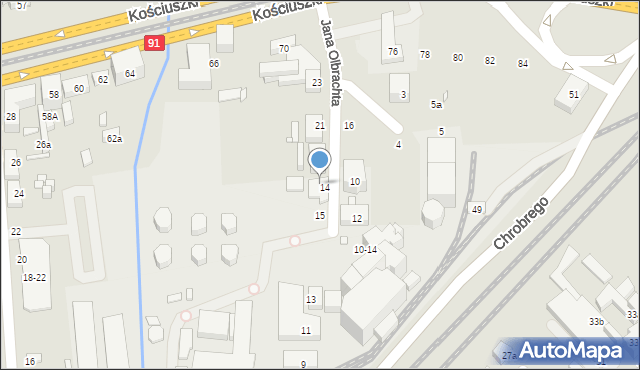 Toruń, Jana Olbrachta, 17, mapa Torunia