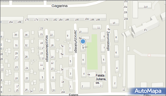 Toruń, Jaroczyńskiego Mariana, 8, mapa Torunia