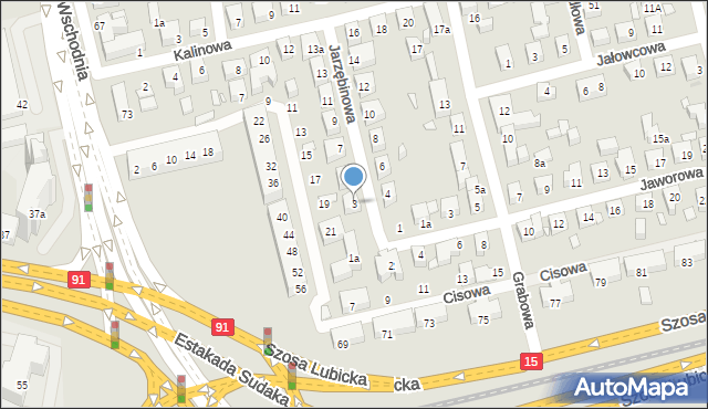 Toruń, Jarzębinowa, 3, mapa Torunia