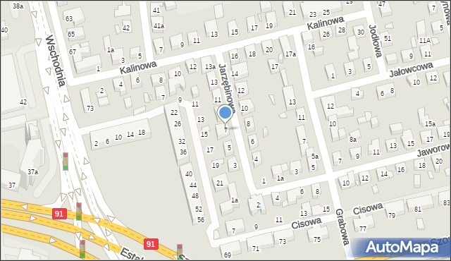 Toruń, Jarzębinowa, 7, mapa Torunia