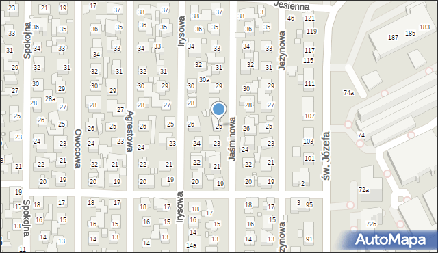 Toruń, Jaśminowa, 25, mapa Torunia