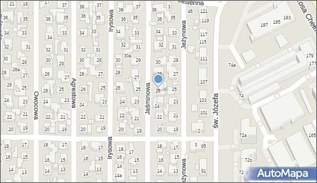 Toruń, Jaśminowa, 26, mapa Torunia