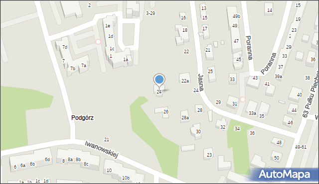 Toruń, Jasna, 24, mapa Torunia