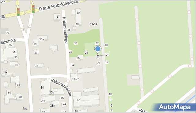 Toruń, Jaworskich Stanisławy i Damazego, 23, mapa Torunia