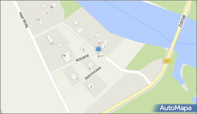 Tryszczyn, Jaśminowa, 5, mapa Tryszczyn